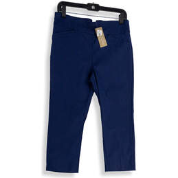 NWT Womens Blue Elastic Waist Slash Pocket Pull-On Ankle Pants Size Sz 0.5