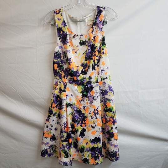 Maeve Anthropologie abstract floral fit and flare sleeveless dress 6 image number 3