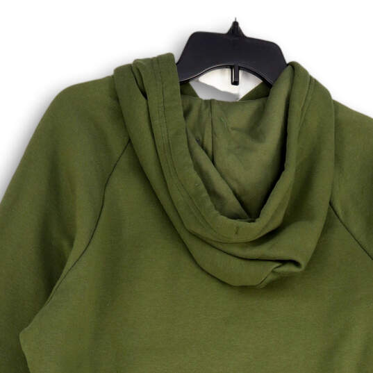 Mens Green Long Sleeve Kangaroo Pocket Drawstring Pullover Hoodie Size M image number 4