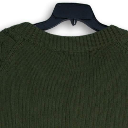 NWT Talbots Womens Green Knitted V-Neck Sleeveless Pullover Sweater Vest Size L image number 4