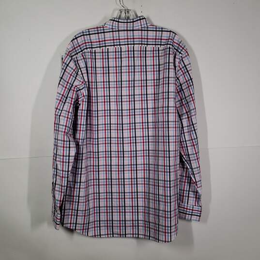 Mens Non-Iron Plaid Collared Long Sleeve Button-Up Shirt Size X-Large image number 2