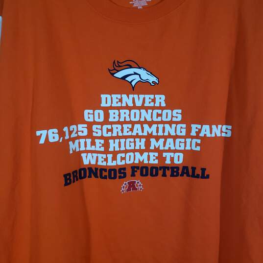Mens Denver Broncos Cotton Crew Neck Football-NFL Graphic Print T-Shirt Size 2XL image number 3