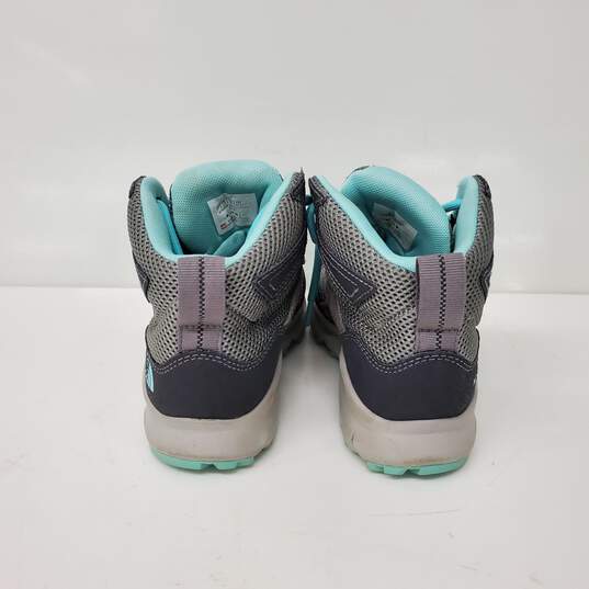 The North Face Kids Hydroseal Grey & Aqua Hiking Sneakers Size 2.5 image number 4