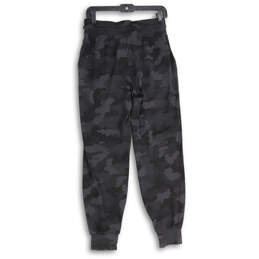 Womens Black Gray Camouflage Elastic Waist Slash Pocket Jogger Pants Size 6 alternative image