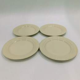 Longaberger Pottery Woven Traditions 10" Ivory Dinner Plate Set of 4 alternative image