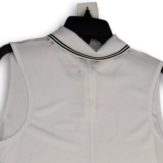 NWT Womens White Sleeveless Collared Side Slit Golf Polo Shirt Size X-Large image number 4