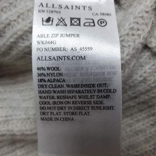 AllSaints Able Zip Jumper Sweater Asymmetric Hem Women's SM image number 4