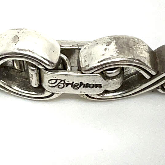 Designer Brighton Silver-Tone Rhinestone Chain Bracelet With Dust Bag image number 4