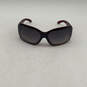 Womens Red Framed Black Polarized Lens Overlay Rectangular Sunglasses image number 1
