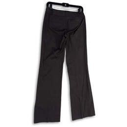 Womens Gray Flat Front Straight Leg Stretch Pockets Trouser Pants Size 0 alternative image