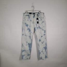 NWT Mens Light Crystal Wash Denim 5 Pocket Design Straight Leg Jeans Size 34