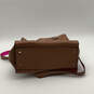 Womens Brown Pink Leather Detachable Strap Fashionable Crossbody Bag image number 5