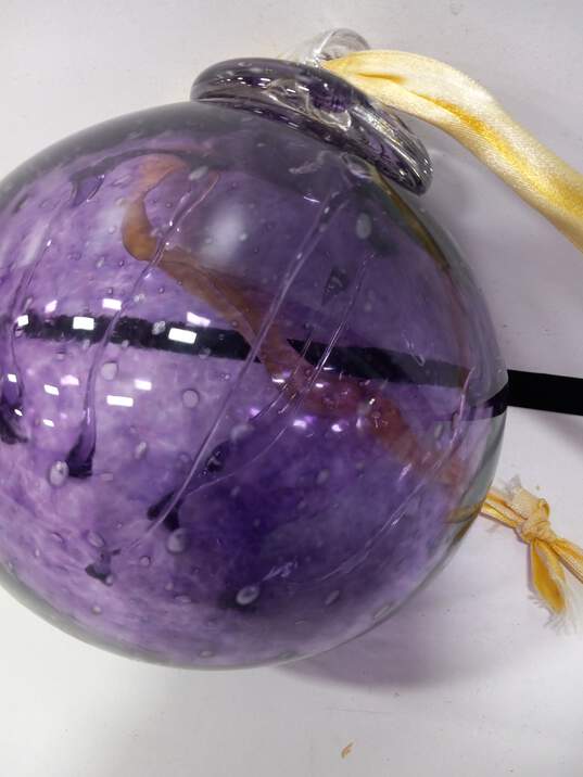 Large Blown Glass Purple Ornament image number 1