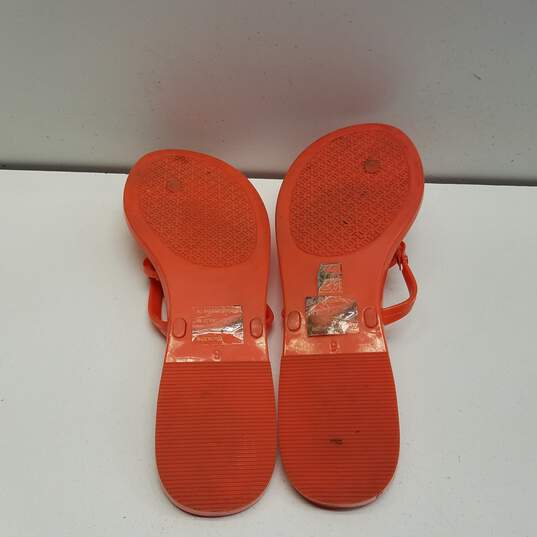 Buy the Tory Burch Orange Jelly Flip Flops Size 9 | GoodwillFinds