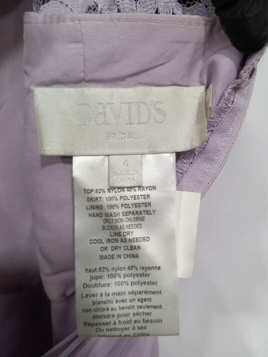 David's Bridal Women's Cap Sleeve Iris Lace Short Dress Size 4 image number 5