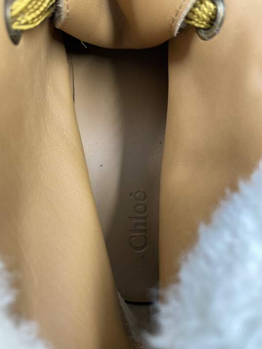 Authentic Chloé Sherpa Lined Tan Boots W 8 image number 8
