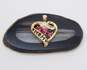 10K Yellow Gold Ruby Diamond Accent 'Mom' Open Heart Pendant 2.5g image number 3