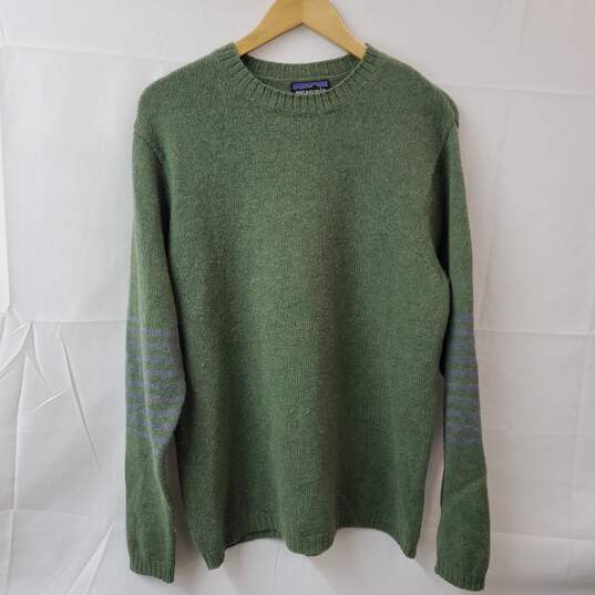 Patagonia Green Pullover LS Lambs Wool Sweater Men's M image number 1