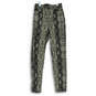Womens Gray Black Snake Skin Print Flat Front Pockets Ankle Pants Size 2 image number 1