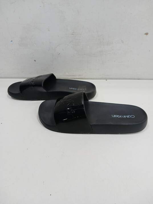 Calvin Klein Black Slide Sandals No Size image number 2