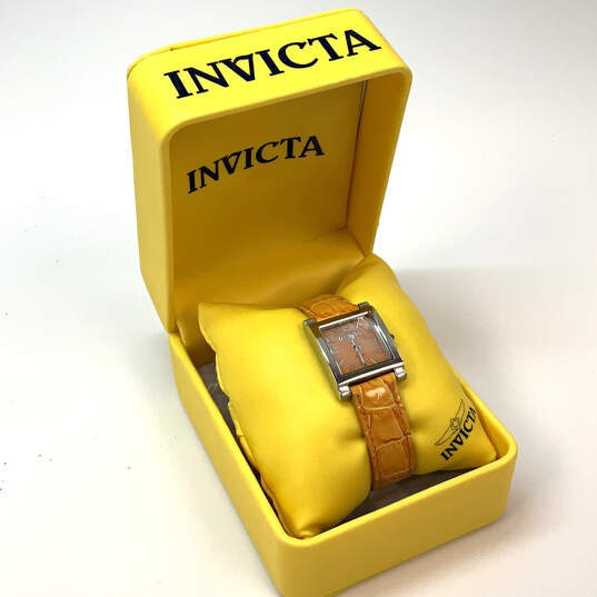 IOB Designer Invicta Angle 9733 Silver-Tone Square Dial Analog Wristwatch image number 2