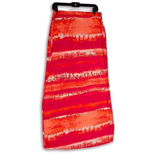 NWT Womens Pink Orange Tie Dye Stretch Long Maxi Skirt Size X-Large image number 1