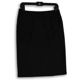 Womens Black Flat Front Knee Length Straight & Pencil Skirt Size 4 alternative image
