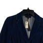 NWT Womens Blue Long Sleeve Notch Lapel Two Button Blazer Size M Petite image number 3