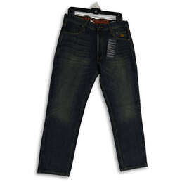 NWT Mens Gray Denim Medium Wash 5-Pocket Design Straight Leg Jeans Sz 32x30