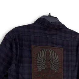 NWT Mens Black Plaid Spread Collar Long Sleeve Button-Up Shirt Size Medium alternative image