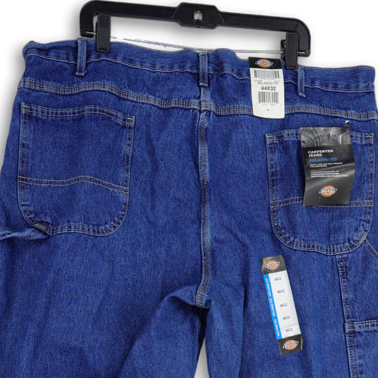 NWT Mens Blue Denim Relaxed Fit Carpenter Straight Leg Jeans Size 44x32 image number 3