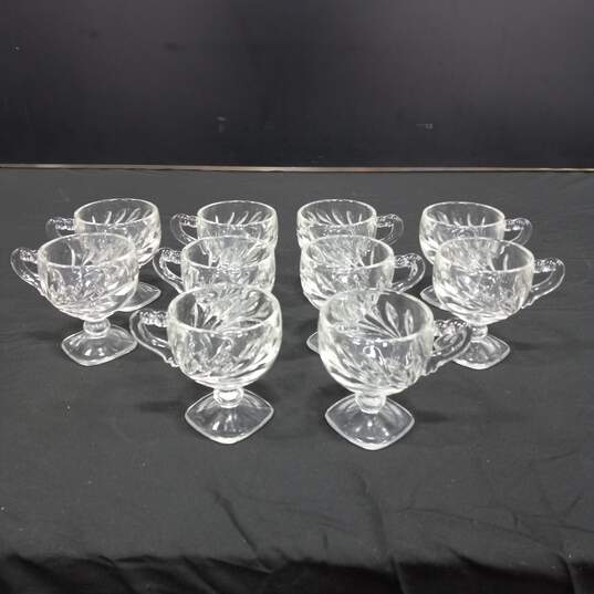 11PC Glass Punch Bowl & Cup Bundle image number 7