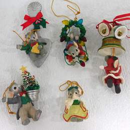 Assorted Vintage Mousekins Christmas Ornaments Holiday Figurines Decor