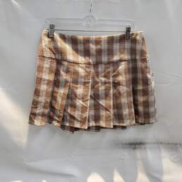 BP Ivory Brown Ian Plaid Skirt NWT Size M