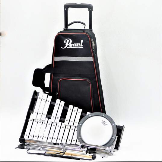 Pearl Brand 32-Key Model Metal Glockenspiel Set w/ Rolling Case and Accessories image number 1