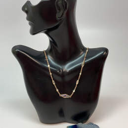 Designer Kendra Scott Gold-Tone Aurora Borealis Crystal Station Necklace