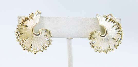 Vintage Lisner & Delsa Gold Tone Clip-On Earrings 31.9g image number 3