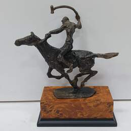 Polo Player Cast Brass Metal Sculpture
