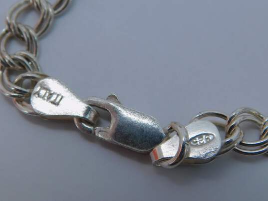 Sterling Silver Liquid Silver & Amethyst Necklace & Fancy Chain & Amethyst Bracelet Wavy Ring Hoop Earrings 23.9g image number 5