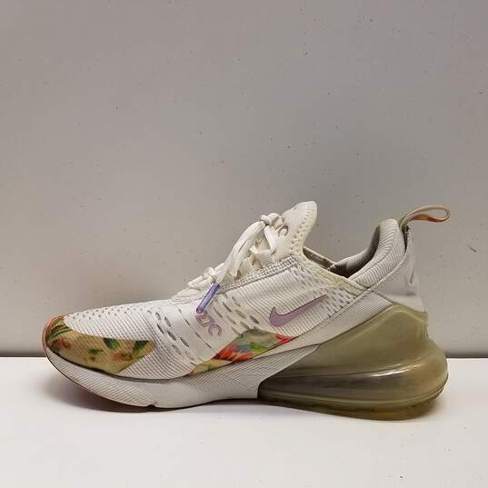 Nike Air Max 270 White Floral Women's Athletic Shoes Size 8 image number 2
