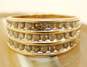 10K Yellow Gold 0.46 CTTW Round Diamond Channel Set Inlay 3 Row Ring 3.3g image number 4