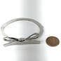 Designer Kate Spade Silver-Tone Bow Hinged Bangle Bracelet With Dust Bag image number 3