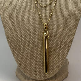 Designer Stella & Dot Rebel Gold-Tone Hinged Adjustable Pendant Necklace