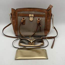 Michael Kors & Kate Spade Womens Brown Crossbody Bag w/ 2 Gold & Silver Wallets alternative image