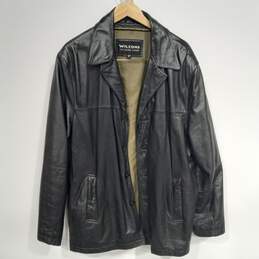 Men's Wilsons Leather Black Leather Jacket Sz XL