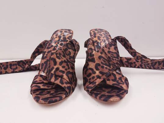 Jessica Simpson Jestella Ankle Wrap Leopard Print Sandal Pump Heels Shoes Size 6.5 M image number 4