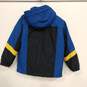 Boys Blue Full Zip Long Sleeve Hooded Windbreaker Jacket Size L (10/12) image number 2