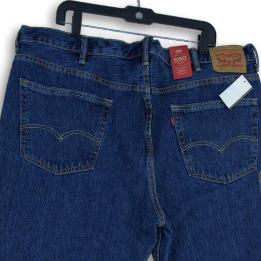 NWT Levi Strauss & Co Mens Blue Denim 550 Relaxed Fit Tapered Leg Jeans Sz 44X30 image number 4