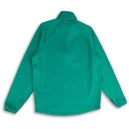 Womens Green Mock Neck 1/4 Zip Long Sleeve Pullover Sweater Size Large alternative image
