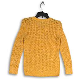 NWT Talbots Womens Yellow Knitted Crew Neck Long Sleeve Pullover Sweater Size XS alternative image